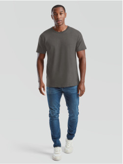 Pánske bavlnené tričko tmavošedé bez potlače Fruit of the Loom The Essential Tee: Kvalitné Unisex Tričko 165g | Fruitshop