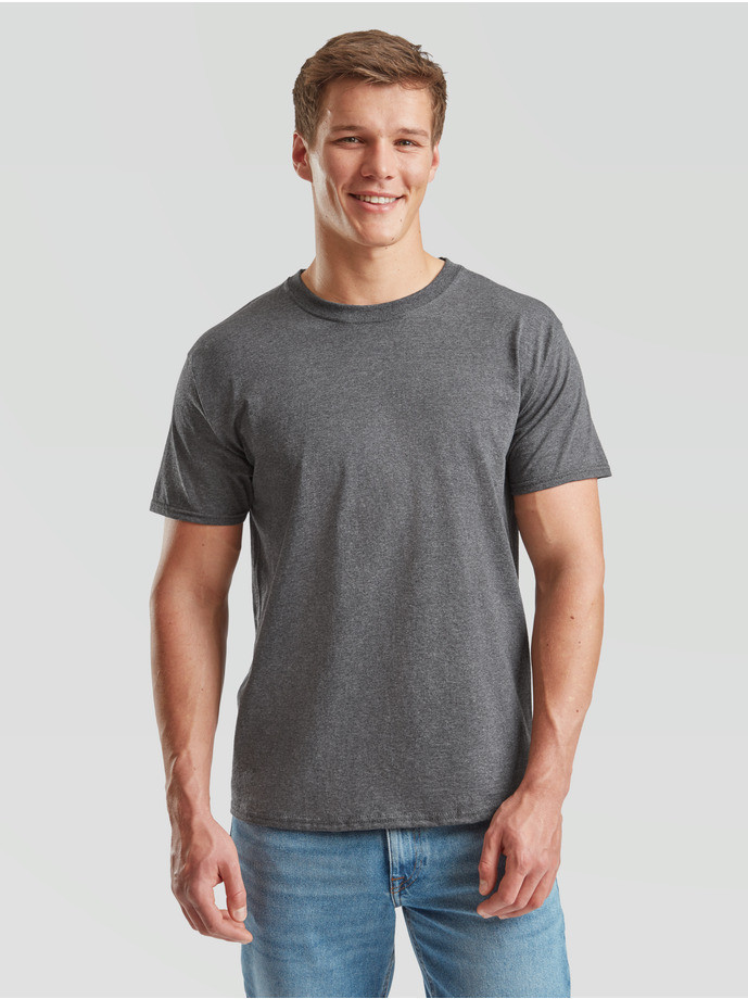 Pánske bavlnené tričko melírové bez potlače Fruit of the Loom The Essential Tee: Kvalitné Unisex Tričko 165g | Fruitshop