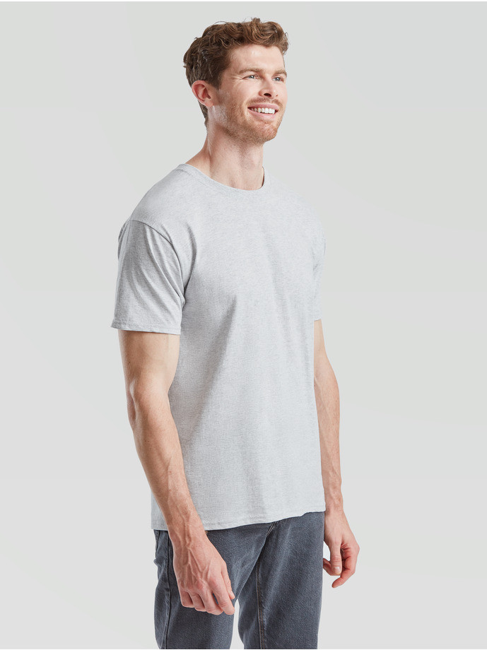 Pánske bavlnené tričko melírové šedé bez potlače Fruit of the Loom The Essential Tee: Kvalitné Unisex Tričko 165g | Fruitshop