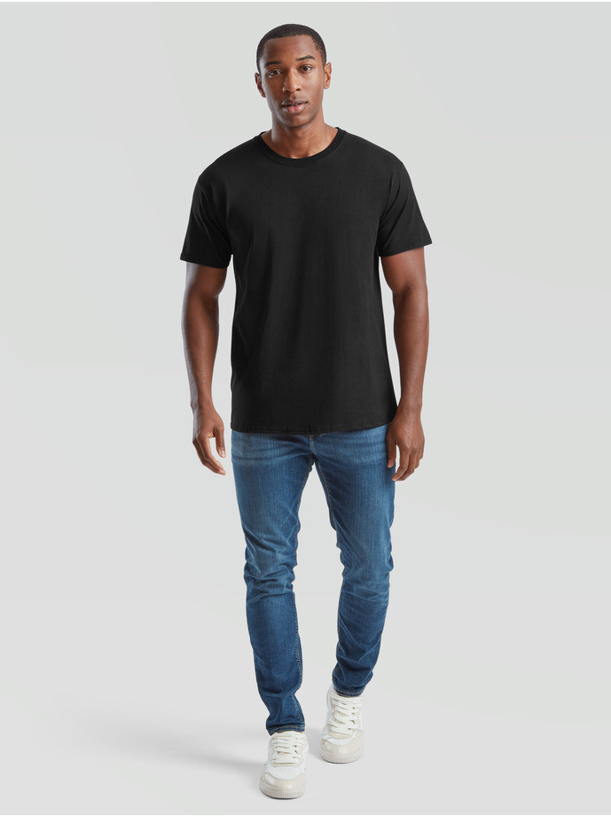 Pánske bavlnené tričko čierne bez potlače Fruit of the Loom The Essential Tee: Kvalitné Unisex Tričko 165g | Fruitshop