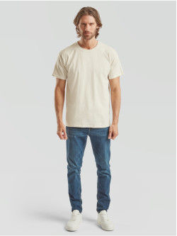 Pánske bavlnené tričko prírodné bez potlače Fruit of the Loom The Essential Tee: Kvalitné Unisex Tričko 165g | Fruitshop