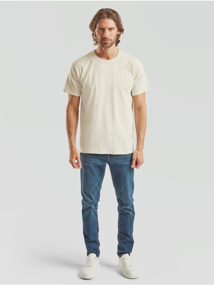 Pánske bavlnené tričko prírodné bez potlače Fruit of the Loom The Essential Tee: Kvalitné Unisex Tričko 165g | Fruitshop