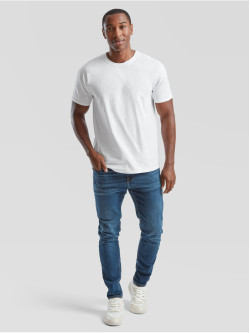 Pánske bavlnené tričko biele bez potlače Fruit of the Loom The Essential Tee: Kvalitné Unisex Tričko 165g | Fruitshop