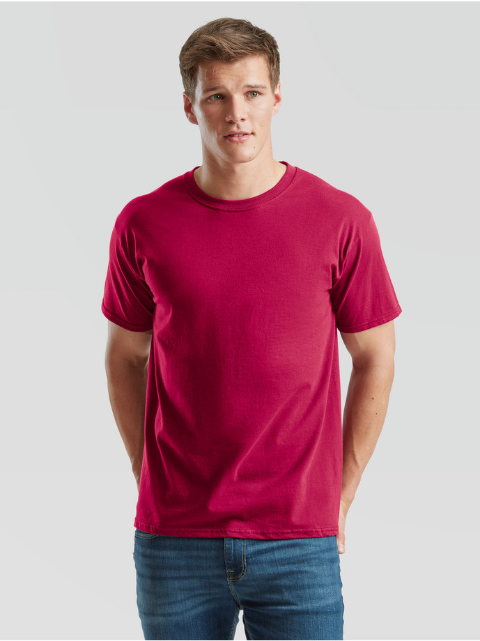 Prémiové Unisex pánske bavlnené Tričko Bez potlače malinové 195g | Fruitshop