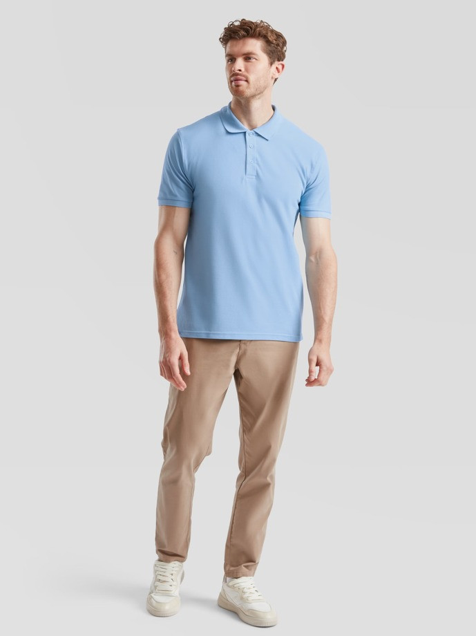 Polokošeľa pánska Premium modrá: 180g bavlna piqué, ktorá drží tvar | Fruitshop