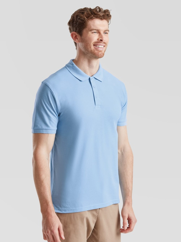 Polokošeľa pánska Premium modrá: 180g bavlna piqué, ktorá drží tvar | Fruitshop