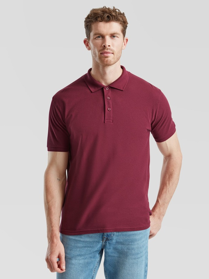 Polokošeľa pánska vínová Premium: 180g bavlna piqué, ktorá drží tvar | Fruitshop