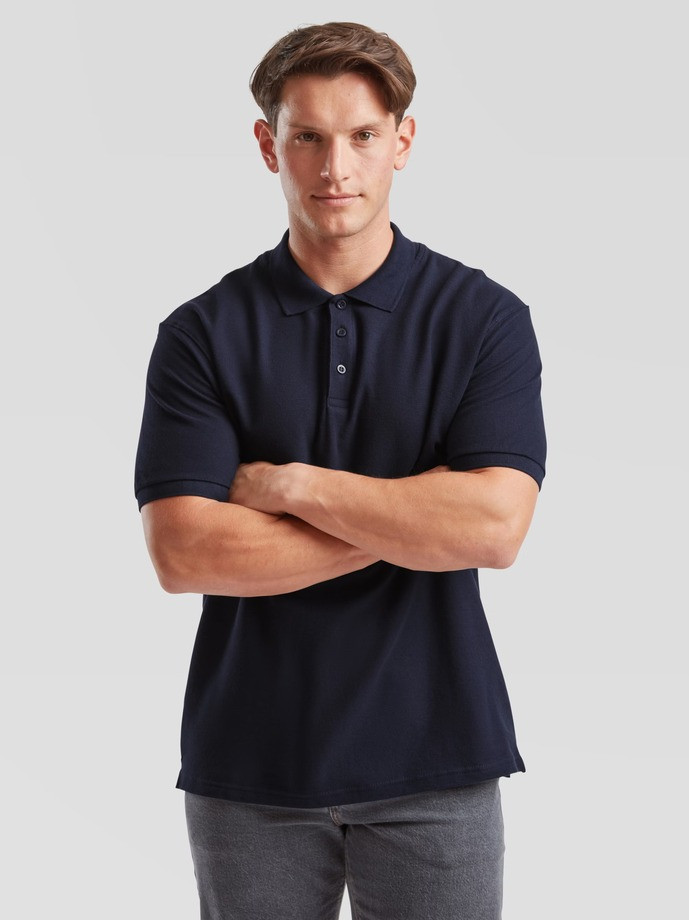 Polokošeľa pánska tmavomodrá Premium: 180g bavlna piqué, ktorá drží tvar | Fruitshop