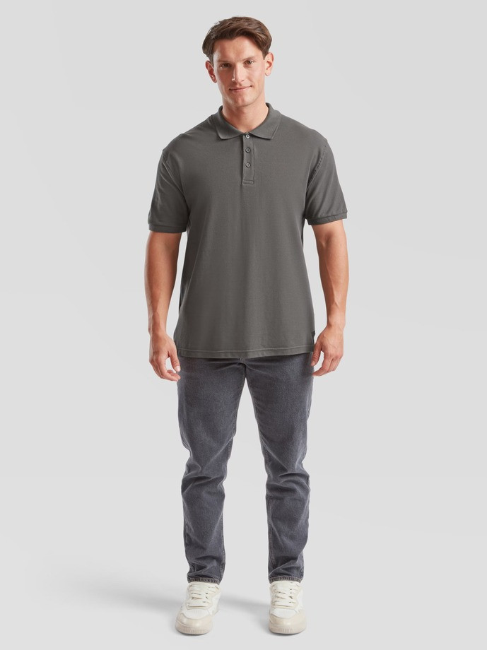 Polokošeľa pánska šedá Premium: 180g bavlna piqué, ktorá drží tvar | Fruitshop