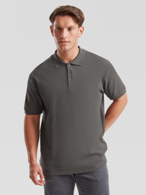 Polokošeľa pánska šedá Premium: 180g bavlna piqué, ktorá drží tvar | Fruitshop