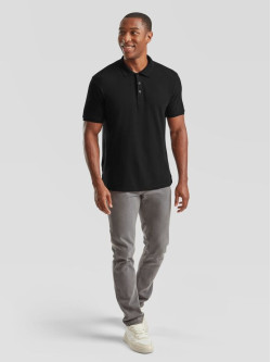 Polokošeľa pánska čierna Premium: 180g bavlna piqué, ktorá drží tvar | Fruitshop