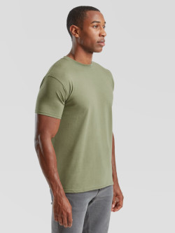 Pánske Unisex pevné  bavlnené Tričko Bez potlače Fruit of the Loom Olivové 205g | Fruitshop