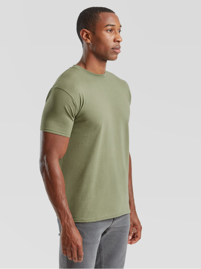 Pánske Unisex pevné  bavlnené Tričko Bez potlače Fruit of the Loom Olivové 205g | Fruitshop