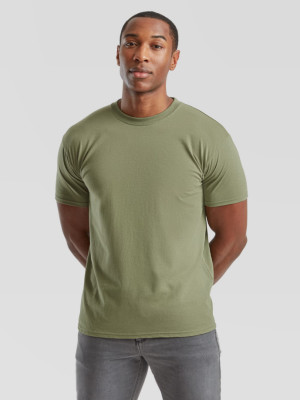 Pánske Unisex pevné  bavlnené Tričko Bez potlače Fruit of the Loom Olivové 205g | Fruitshop