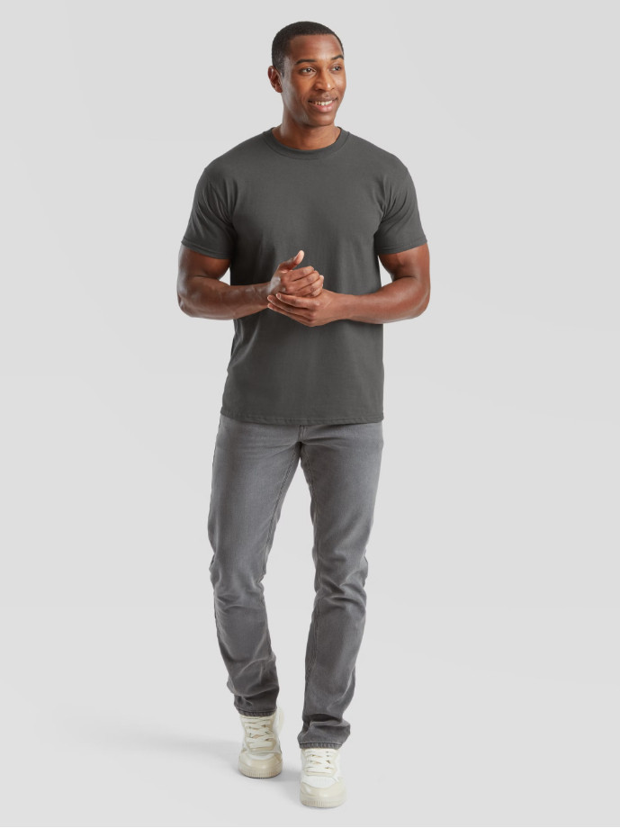 Pánske Unisex pevné  bavlnené Tričko Bez potlače Fruit of the Loom tmavošedé 205g | Fruitshop