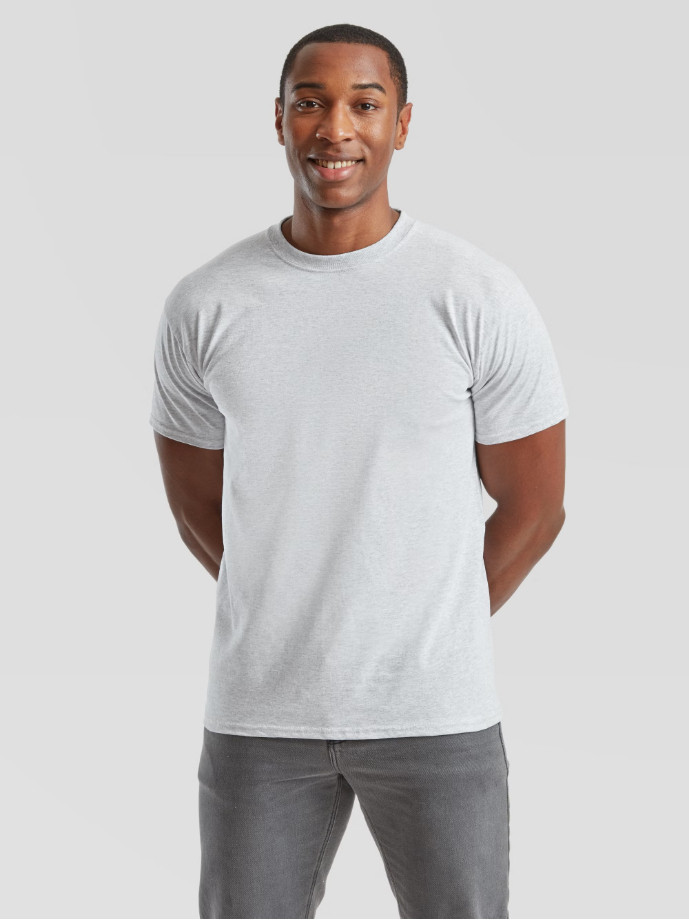 Pánske Unisex pevné  bavlnené Tričko Bez potlače Fruit of the Loom Melírové 205g | Fruitshop