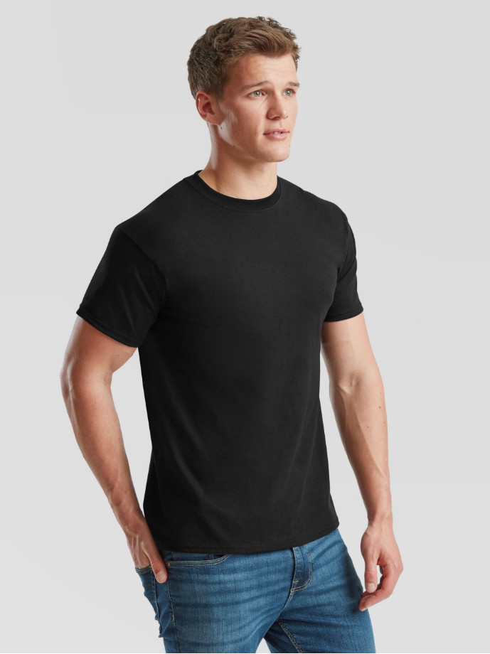 Pánske Unisex pevné  bavlnené Tričko Bez potlače Fruit of the Loom Čierne 205g | Fruitshop