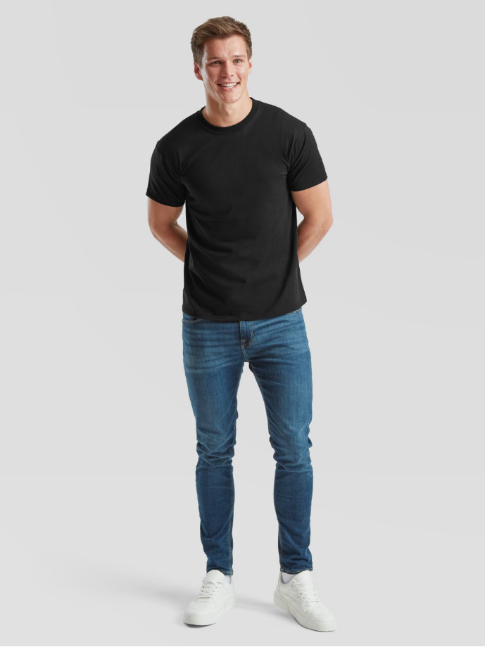 Pánske Unisex pevné  bavlnené Tričko Bez potlače Fruit of the Loom Čierne 205g | Fruitshop