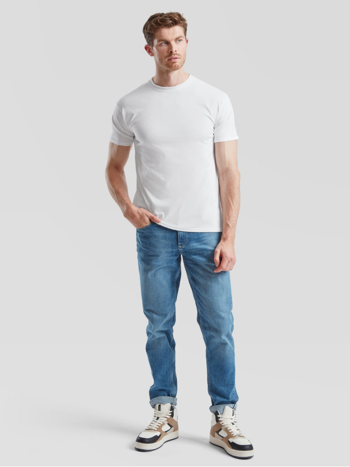 Pánske Unisex pevné  bavlnené Tričko Bez potlače Fruit of the Loom Biele 205g | Fruitshop